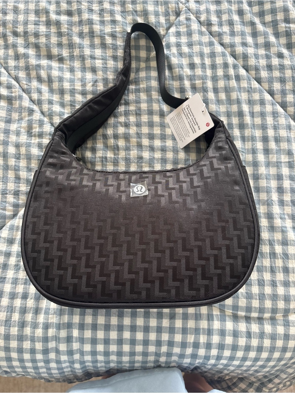 lululemon Black Chevron Monogram Shoulder Bag